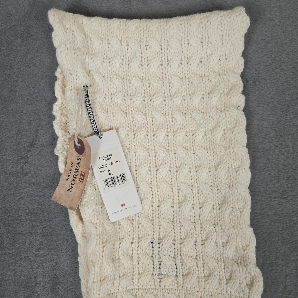 Dale‎ Of Norway Cable Knit Infinity Scarf One Size Beige 100% Wool Lyngvaer NWT